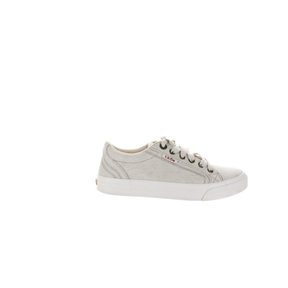Taos Womens Plim Soul Beige Wash Canvas Casual Flats Size 7.5 Medium (B, M)